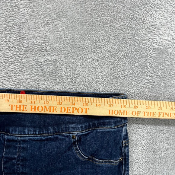 Spanx Jeans Women's 3X Pull On‎ Wide Leg Raw Hem Inseam 25" Short Blue Stretch - Picture 4 of 10